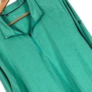 Under Armour Men’s L Mint Green Stretch HeatGear 1/4 Zip Pullover Golf‎ Shirt